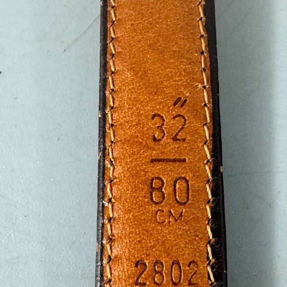 Authentic Vintage Coach # 2802 Brown Leather Slim Belt, Size 32/80 - Picture 10 of 11